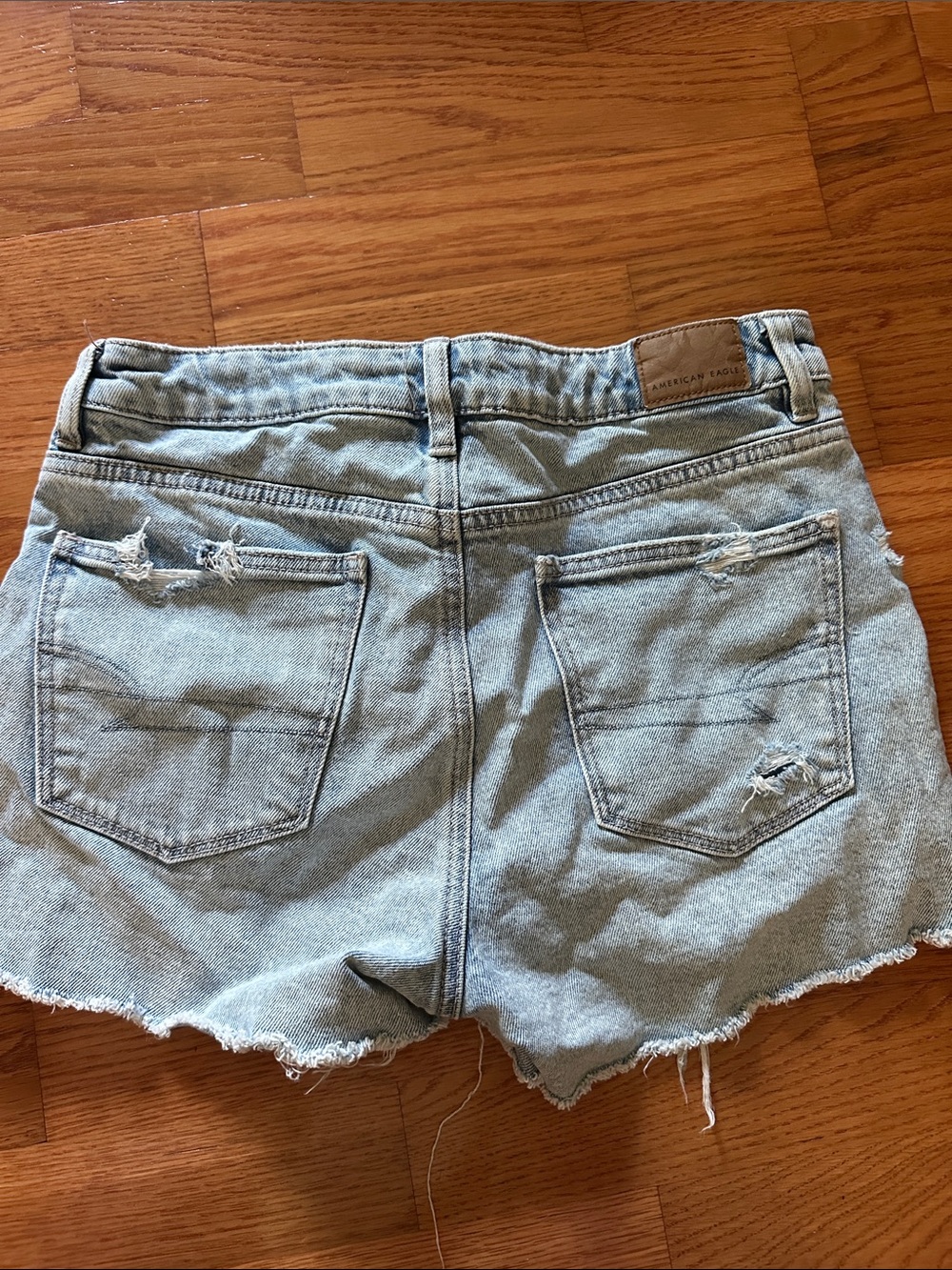 American Eagle Outfitters Light Wash Distressed Denim Shorts